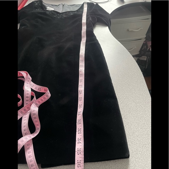 Vintage Laura Ashley Black Velvet Dress Size 6 - Picture 10 of 11